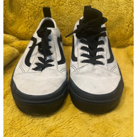 Vans Off The Wall Low Top Shoes Sneakers LEATHER Size 11 Men Black White Skater - Picture 3 of 9